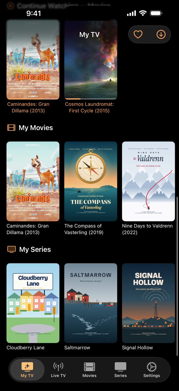 My TV in Ekrano auf dem iPhone mit Neu hinzugefügt, Neue Serienfolgen und deinen Sendern.